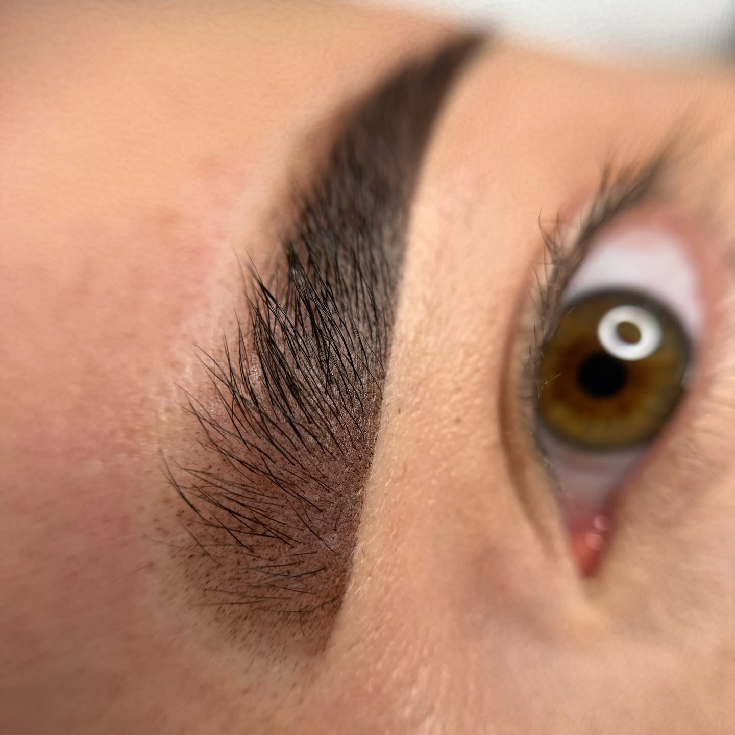 Wenkbrauw en oog van dichtbij, werk van Elwira Wódka